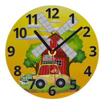 Toy car, Ρολόι τοίχου γυάλινο (20cm)