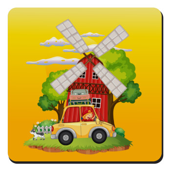 Toy car, Τετράγωνο μαγνητάκι ξύλινο 9x9cm