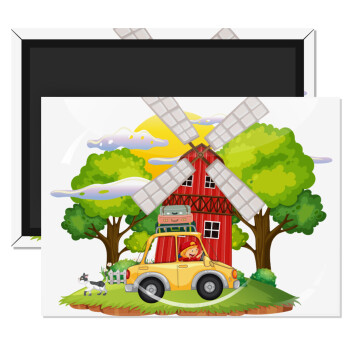 Toy car, Ορθογώνιο μαγνητάκι ψυγείου διάστασης 9x6cm