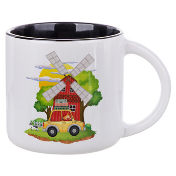 Toy car, Κούπα κεραμική 400ml Λευκή/Μαύρη