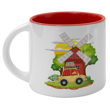 Toy car, Κούπα κεραμική 400ml Λευκή/Κόκκινη