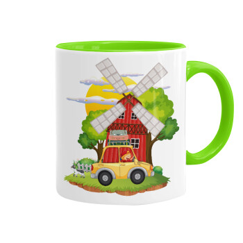 Toy car, Mug colored light green, ceramic, 330ml