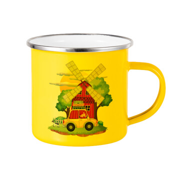 Toy car, Yellow Enamel Metallic Cup 360ml