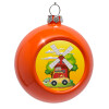 Orange Christmas tree ornament bauble 8cm