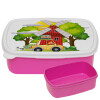ΡΟΖ παιδικό δοχείο φαγητού (lunchbox) πλαστικό (BPA-FREE) Lunch Βox M18 x Π13 x Υ6cm