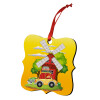 Christmas ornament polygon wooden 7.5cm