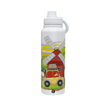 Toy car, 1L Stainless Steel Thermal Bottle with Phone Holder & Double Wall Insulation