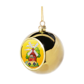 Toy car, Χριστουγεννιάτικη μπάλα δένδρου Χρυσή 8cm