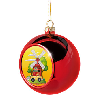 Toy car, Χριστουγεννιάτικη μπάλα δένδρου Κόκκινη 8cm