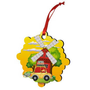 Toy car, Στολίδι Χριστουγεννιάτικο στολίδι snowflake ξύλινο 7.5cm