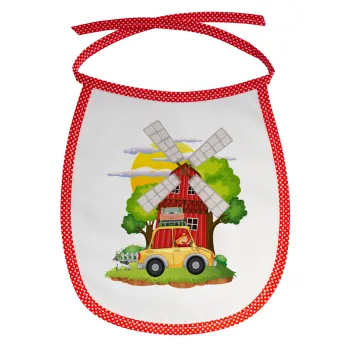 Toy car, Σαλιάρα μωρού αλέκιαστη με κορδόνι Κόκκινη