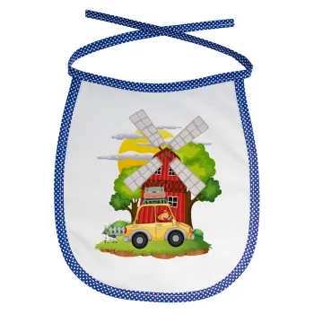 Toy car, Σαλιάρα μωρού αλέκιαστη με κορδόνι Μπλε