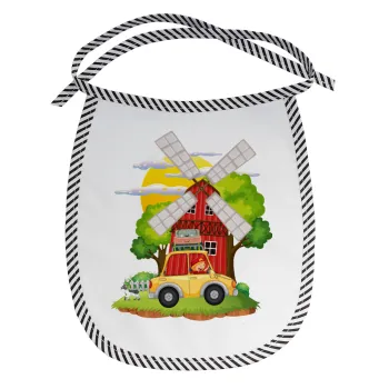 Toy car, Σαλιάρα μωρού αλέκιαστη με κορδόνι Μαύρη