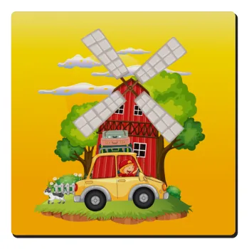 Toy car, Τετράγωνο μαγνητάκι ξύλινο 6x6cm