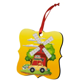Toy car, Christmas ornament polygon wooden 7.5cm