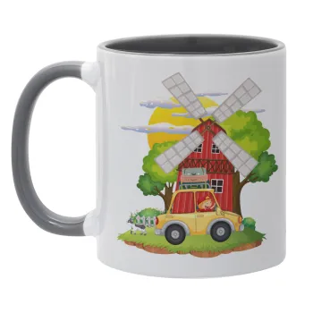 Toy car, Mug colored grey, ceramic, 330ml