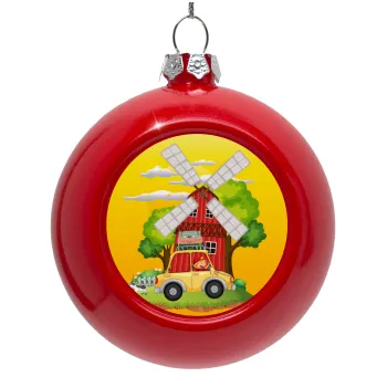 Toy car, Red Christmas tree ornament bauble 8cm