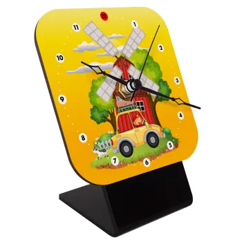 Toy car, Quartz Wooden table clock with hands (10cm)