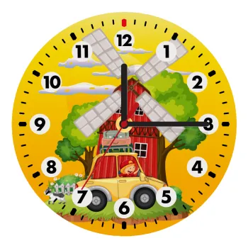 Toy car, Wooden wall clock (20cm)