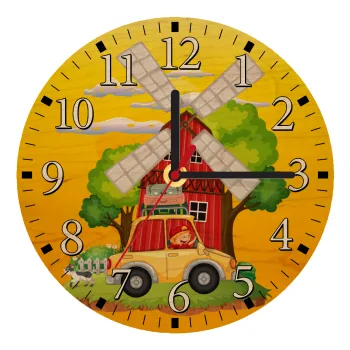 Toy car, Ρολόι τοίχου ξύλινο plywood (20cm)