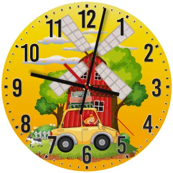 Toy car, Ρολόι τοίχου ξύλινο (30cm)