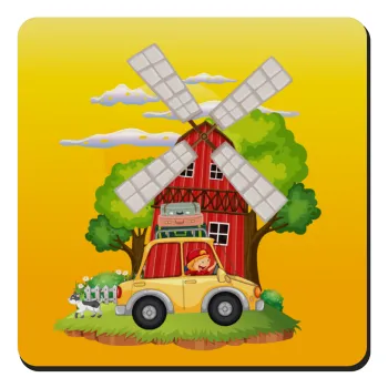 Toy car, Τετράγωνο μαγνητάκι ξύλινο 9x9cm