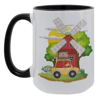 Toy car, Κούπα Mega 15oz, κεραμική Μαύρη, 450ml