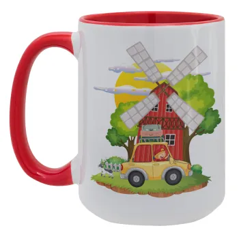 Toy car, Κούπα Mega 15oz, κεραμική Κόκκινη, 450ml