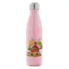 Μεταλλικό παγούρι θερμός Ροζ Ιριδίζον (Stainless steel), διπλού τοιχώματος, 500ml