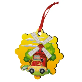 Toy car, Στολίδι Χριστουγεννιάτικο στολίδι snowflake ξύλινο 7.5cm