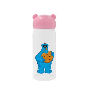 Cookie Monster, Ροζ ανοξείδωτο παγούρι θερμό (Stainless steel), 320ml