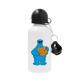 Cookie Monster, Metal water bottle, White, aluminum 500ml