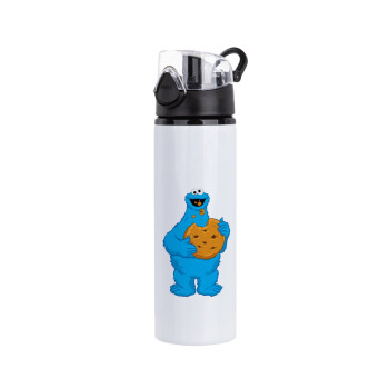 Cookie Monster, Μεταλλικό παγούρι νερού με καπάκι ασφαλείας, αλουμινίου 750ml