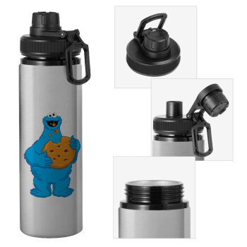 Cookie Monster, Μεταλλικό παγούρι νερού με καπάκι ασφαλείας, αλουμινίου 850ml