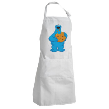 Cookie Monster, Adult Chef Apron (with sliders and 2 pockets)