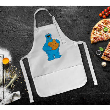 Cookie Monster, Ποδιά Σεφ Ολόσωμη Παιδική (με ρυθμιστικά και 2 τσέπες)