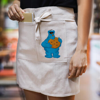 Cookie Monster, Ποδιά Μέσης με διπλή τσέπη Barista/Bartender, Beige