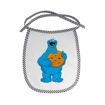 Cookie Monster, Σαλιάρα μωρού αλέκιαστη με κορδόνι Μαύρη