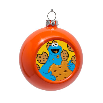 Cookie Monster, Στολίδι Χριστουγεννιάτικη μπάλα δένδρου Πορτοκαλί 8cm