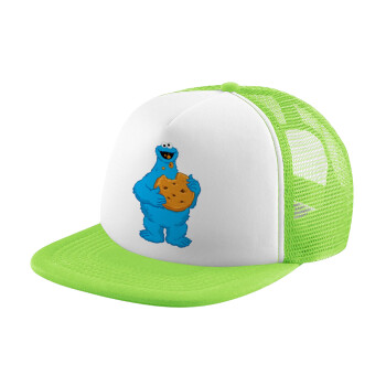 Cookie Monster, Καπέλο Soft Trucker με Δίχτυ Πράσινο/Λευκό