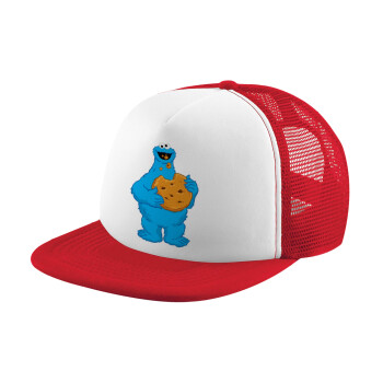 Cookie Monster, Καπέλο Soft Trucker με Δίχτυ Red/White 