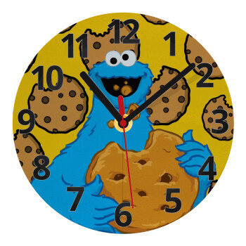 Cookie Monster, Ρολόι τοίχου γυάλινο (20cm)