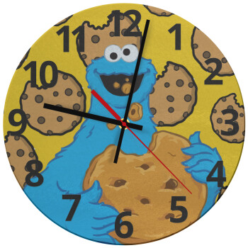 Cookie Monster, Ρολόι τοίχου γυάλινο (30cm)