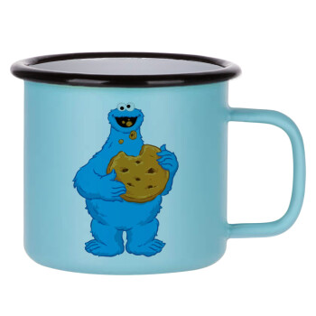Cookie Monster, Κούπα Μεταλλική εμαγιέ ΜΑΤ σιέλ 360ml
