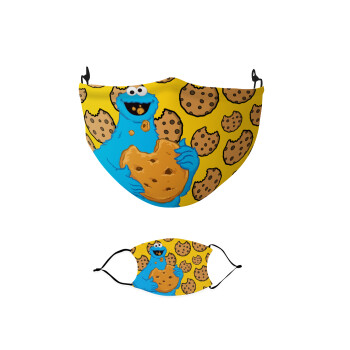 Cookie Monster, Μάσκα υφασμάτινη παιδική πολλαπλών στρώσεων με υποδοχή φίλτρου