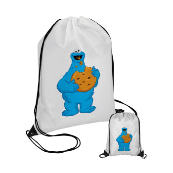 Cookie Monster, Τσάντα πουγκί με μαύρα κορδόνια (1 τεμάχιο)