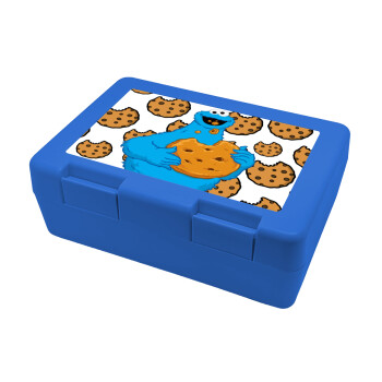 Cookie Monster, Παιδικό δοχείο κολατσιού ΜΠΛΕ 185x128x65mm (BPA free πλαστικό)