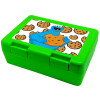 Cookie Monster, Παιδικό δοχείο κολατσιού ΠΡΑΣΙΝΟ 185x128x65mm (BPA free πλαστικό)