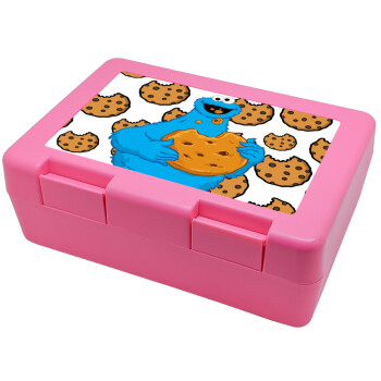 Cookie Monster, Children's cookie container PINK 185x128x65mm (BPA free plastic)
