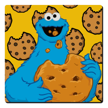 Cookie Monster, Τετράγωνο μαγνητάκι ξύλινο 6x6cm
